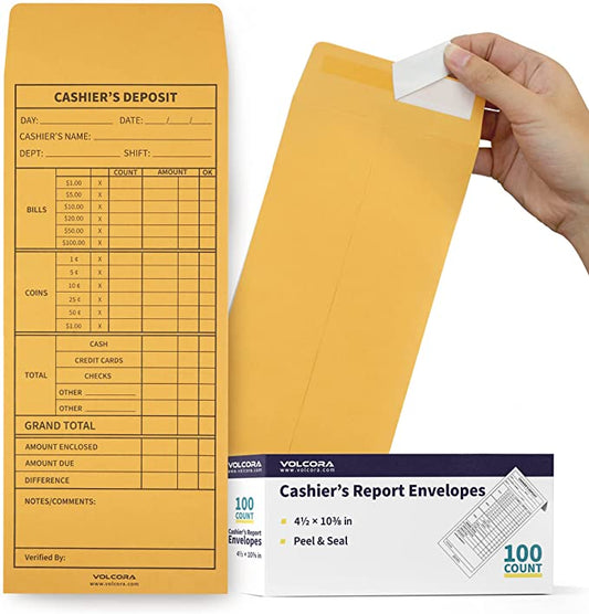 Cashier Envelopes for Cash Deposit Drop and Money Reporting 679