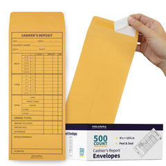 Cashier Envelopes for Cash Deposit Drop and Money Reporting