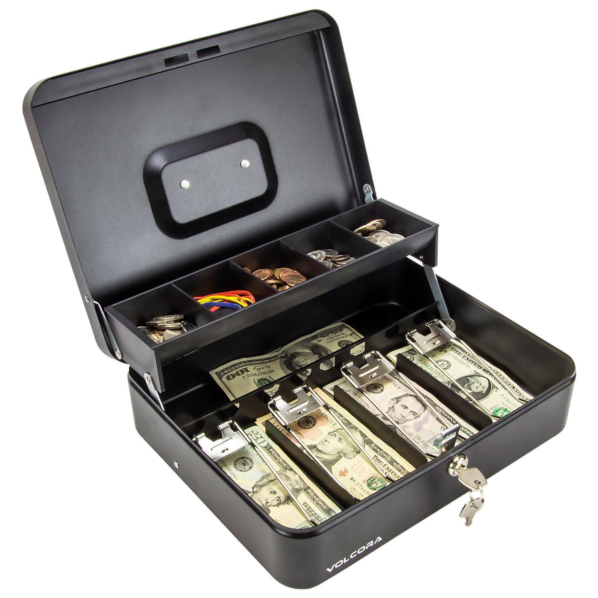 Steel Cash Box with Key Lock with no coin tray lid - Inbulks